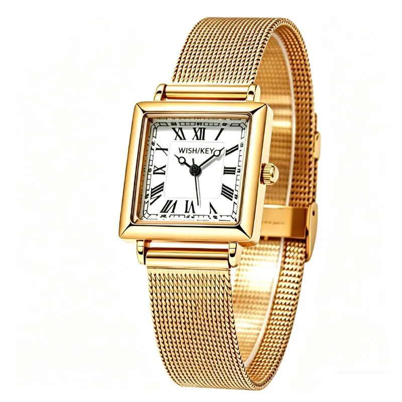 Women's Tonneau Gold Crystal Pavé Watch | Arabic Bracelet